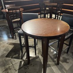 HighTables With Chairs - 4 Sets Hard wood