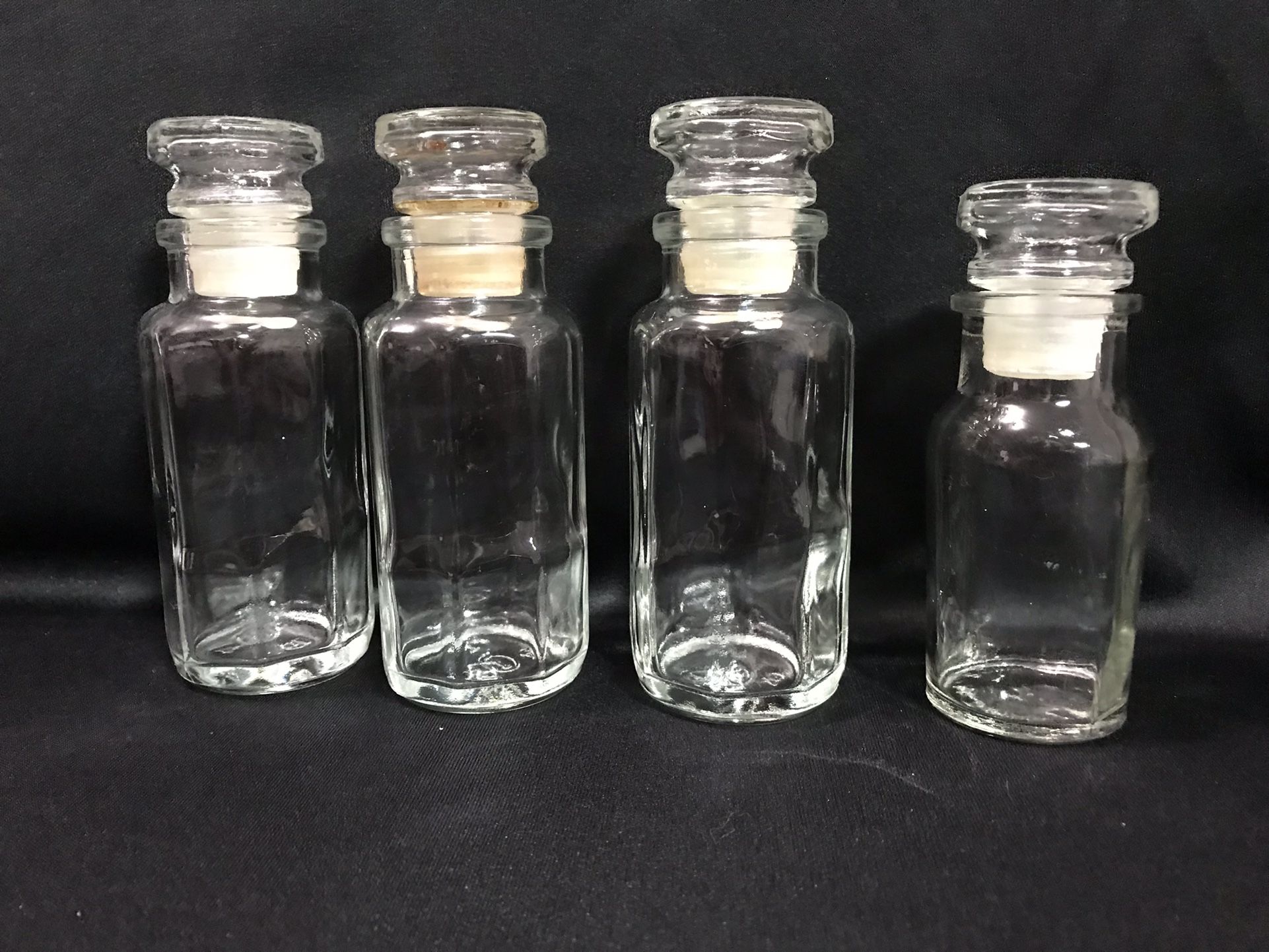 Vintage Old Fashioned Glass Spice Jars