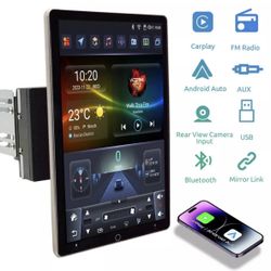 Double 2DIN Rotatable 10.1" Android 13 Touch Screen Car Stereo Radio GPS WIFI BT