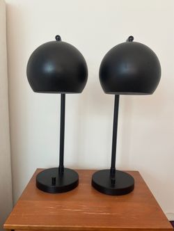 Sleek Black Bedside Lamps