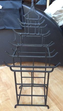 Asian pagoda style metal wine rack