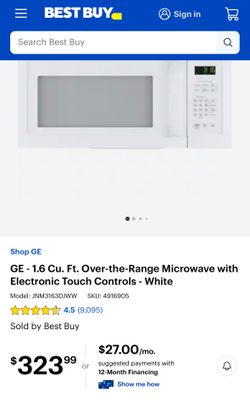 Microwave Built-In Hood Range