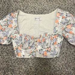 Alivia Floral Puff Sleeve Crop Top