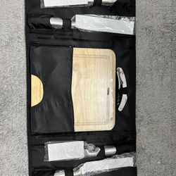 Leed's 6 Piece Wine & Cheese Set (Knives, Cutting Board, Corkscrew)  NEW 