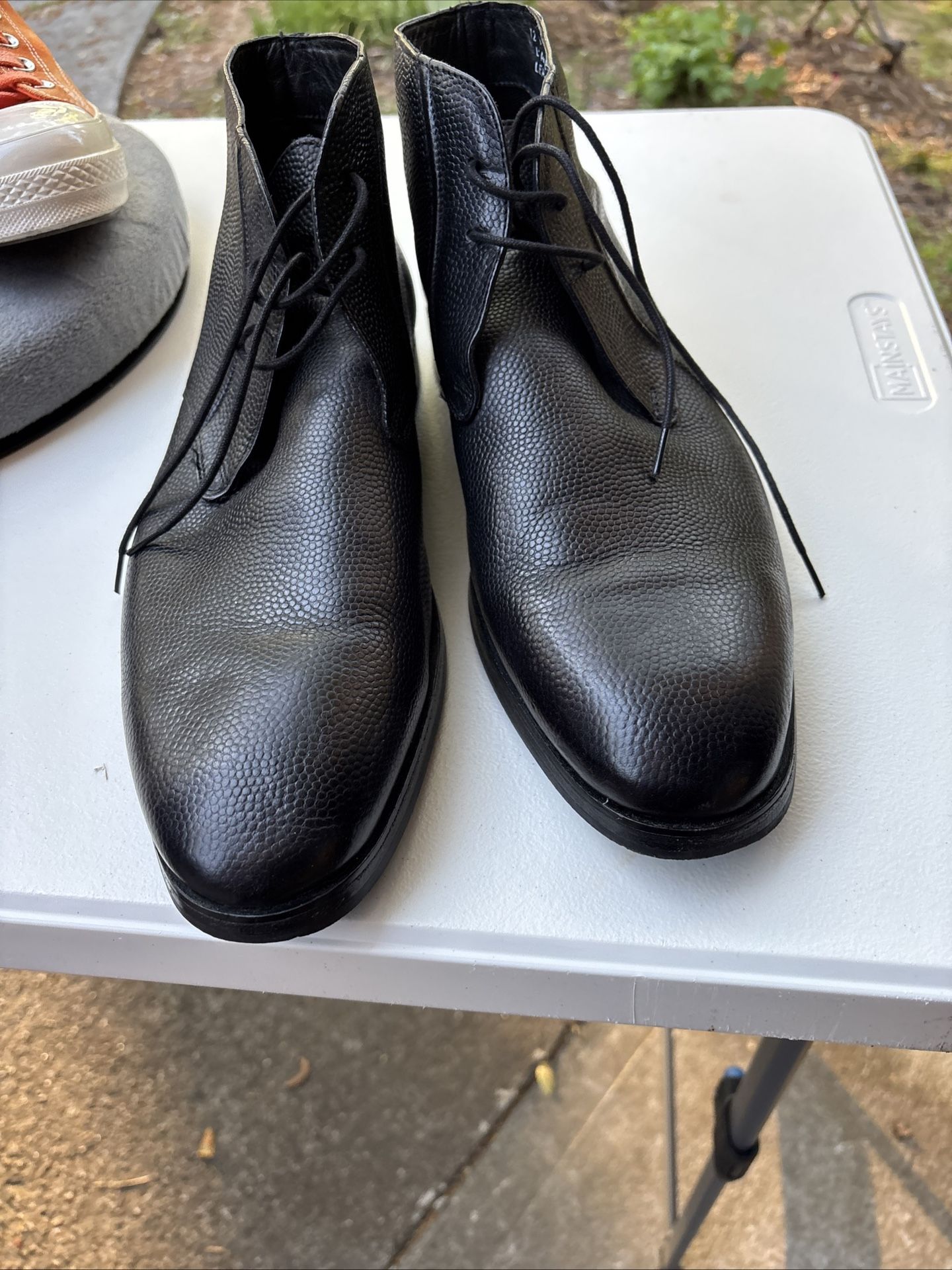 Banana Republic Black Leather Chukka Boots Mens US 12 NWOB Leather Upper Material Leather/Rubber Outsole Leather Lining Two pairs of ey