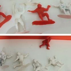 10 Vintage Plastic Football Figures 