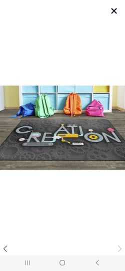 Flagship Carpets Creation Gears Multicolor Children's Rug for Home Learning or Playroom Carpet, Kids Room Mat or Classroom Area Rug, 7'6" x 12'
