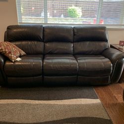Leather reclining Sofa 2pc Set- Brown