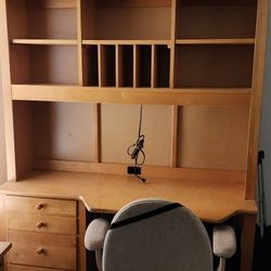 Stanley Solid Wood  Computer Desk Unit With Shelving 