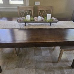 Wooden Table And 4 Chairs, Ashley Furniture