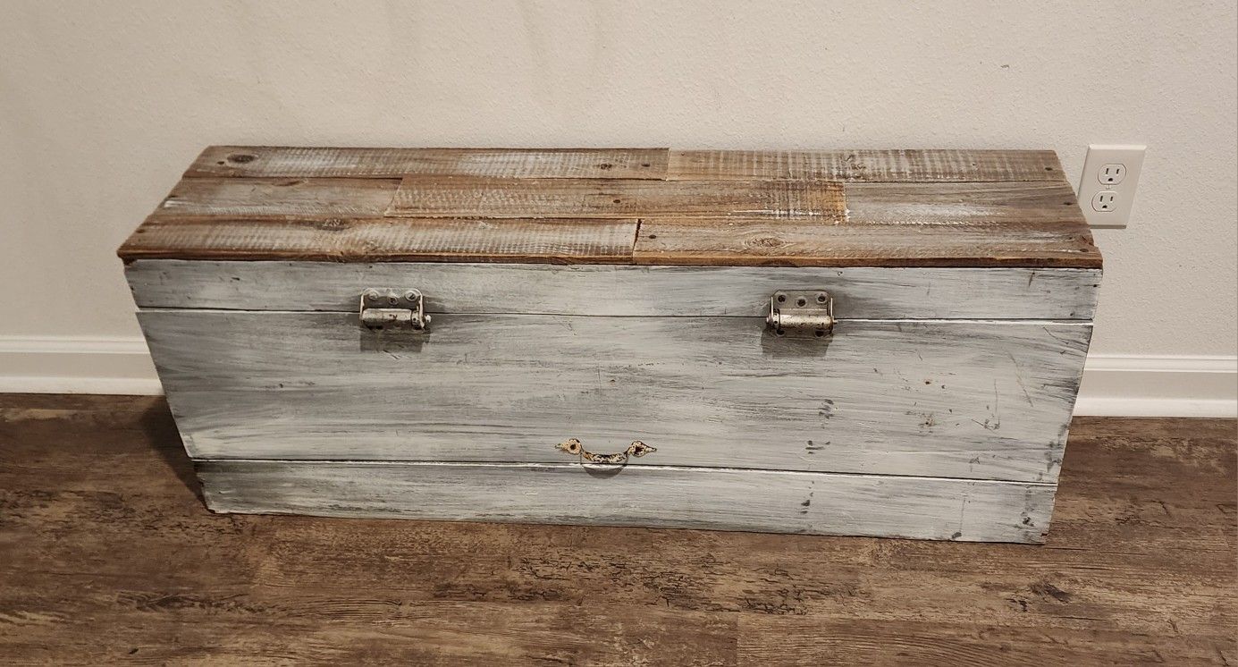 Antique Wood Storage Bench