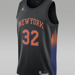 Size 2XL - Nike New York Knicks 2025/26 Statement Black Blue Orange Jersey HM4878-011 Size 2XL