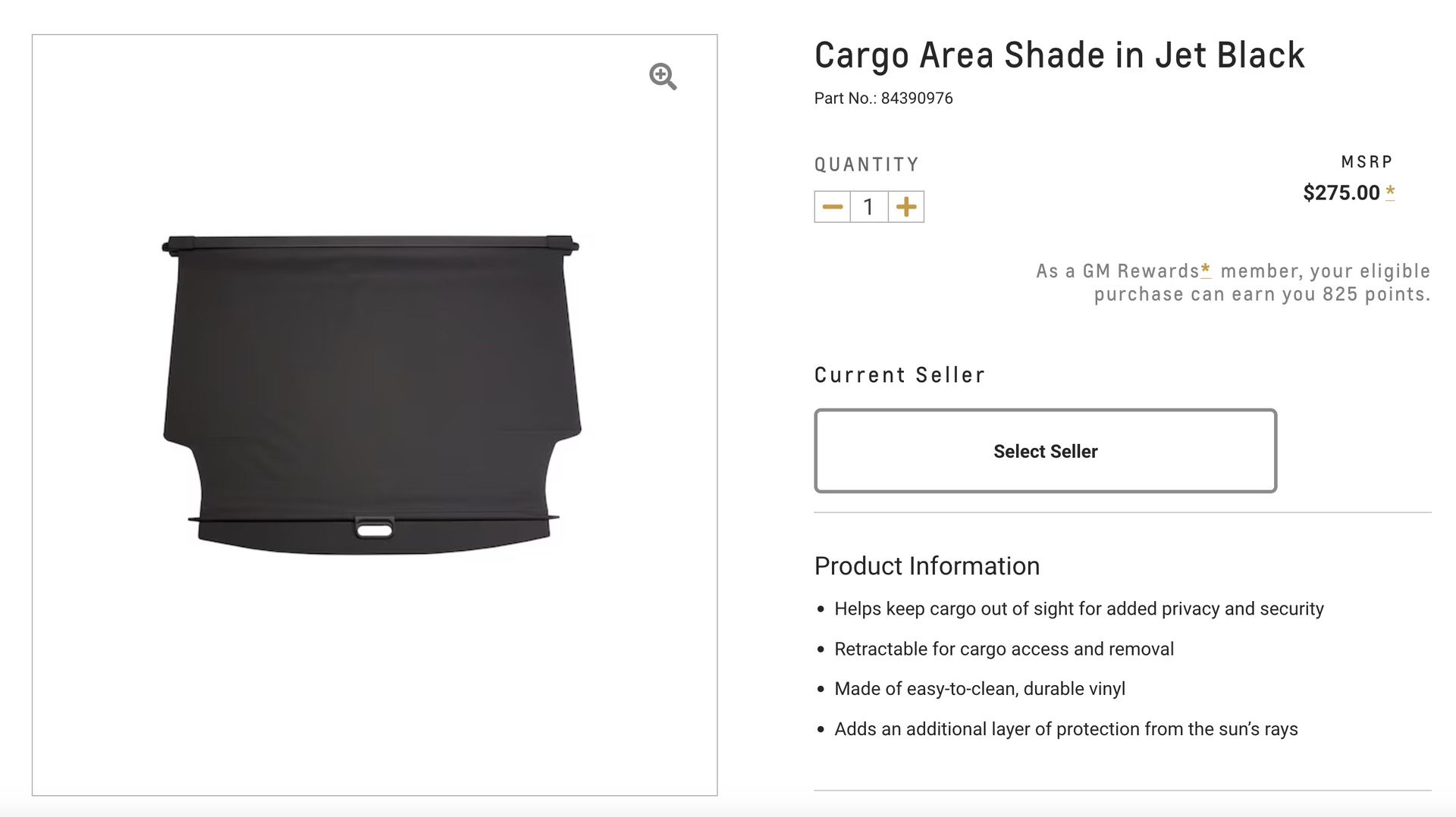 2021 Suburban Cargo Area Shade, Black, *NEW*