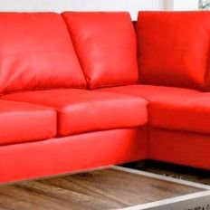 Red Leather Sofa Two Piece (New)