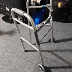 Medline 2-Button Aluminum Folding Walker