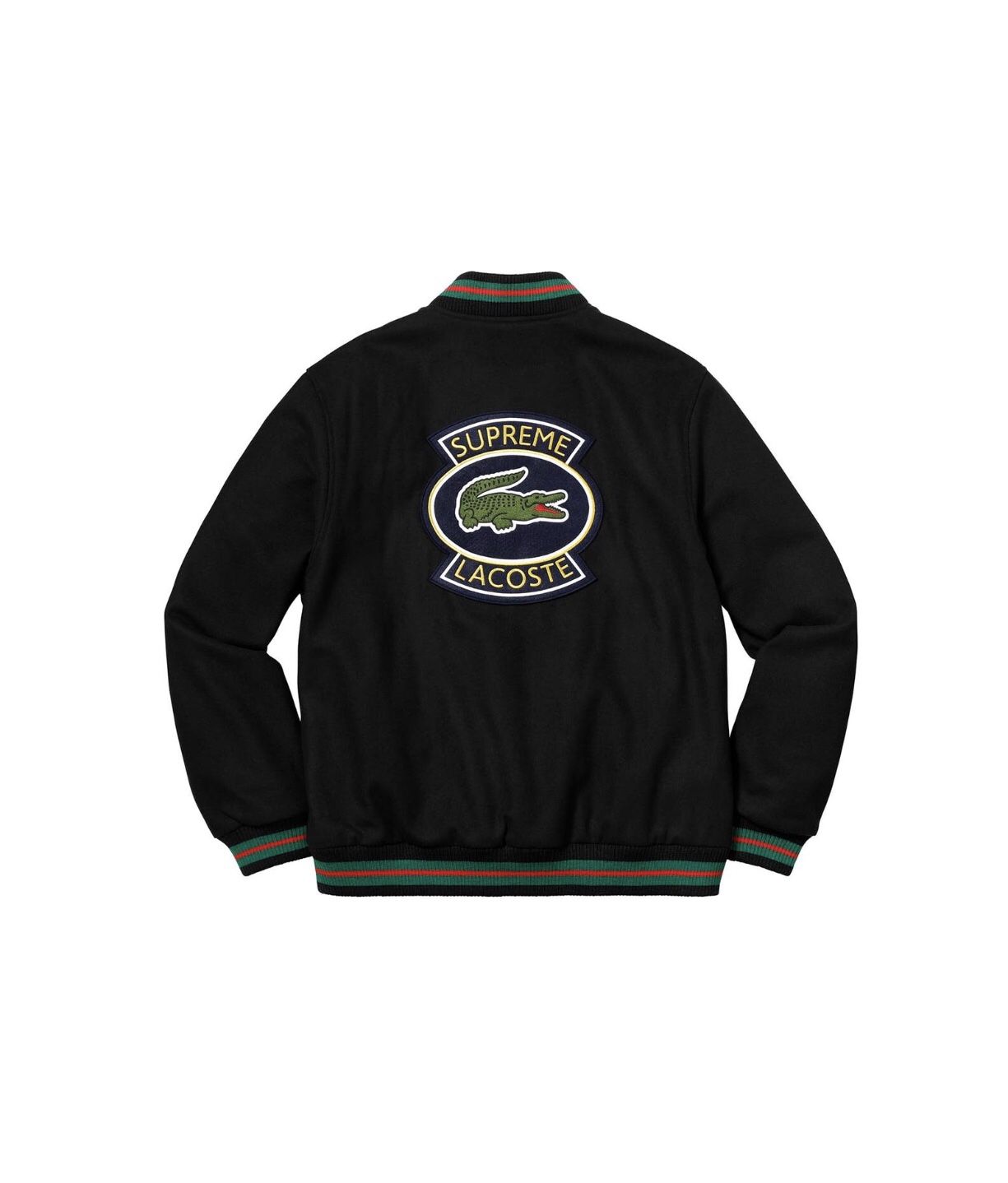 Supreme x lacoste wool varsity jacket black (XL) $380 for Sale in Los CA - OfferUp