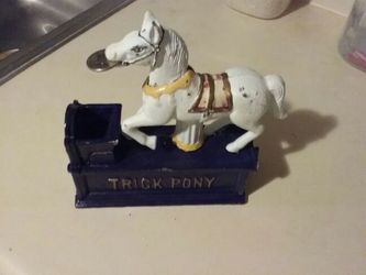 Vintage Cast Iron Bank ( Trick Pony )
