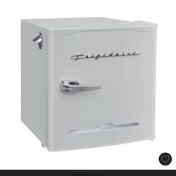 Frigidaire 1.6 cu ft Retro Fridge With Side Bottle Opener Moonbeam: Compact Dorm & Skincare Refrigerator-Freezer, Manual Defrost