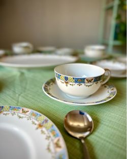Antique Limoges Union Céramique Butterfly Mosaic China 37pc Grand Brunch Service Set UNC24