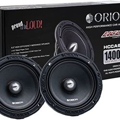 Orion HCCA64N 6.5" 350W RMS Pro Audio Midrange Speakers 1400W  Max 4 Ohm (Pair)