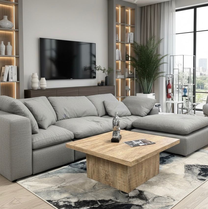 Sectional Cloud Sofa Cloud New Washable Fabric Dtain Resistant NEW