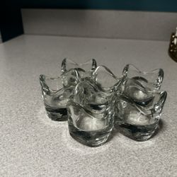 Small Clear Glass Tealight Candle Holders