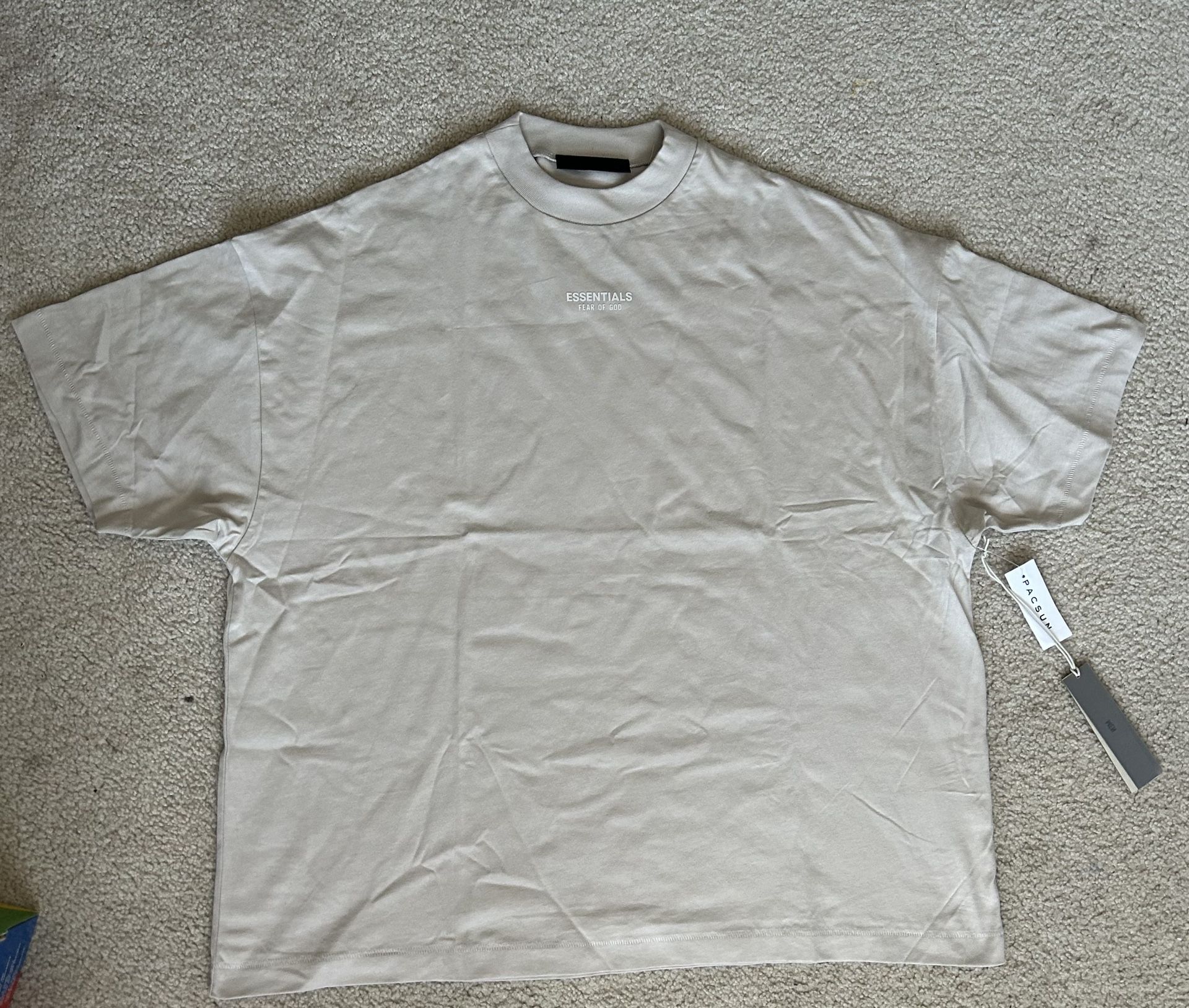 Essentials Fear Of God Tee (Silver Cloud) - Size M
