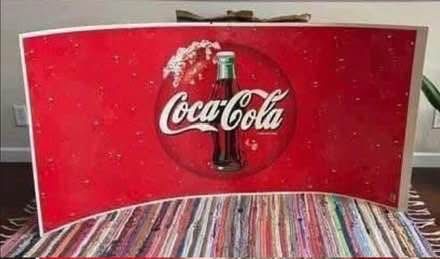 Large Vintage Coca Cola Sign Man Cave 32x65 inches Just $25