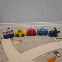 Peppa Pig Characters Figures, George, Grandpa, Pedro Pony,  Rebecca Rabbit with Little Buggy Vehicles Cars