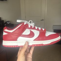 Nike Red/White Dunks Size 8.5 Men - 10.5 Women 