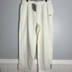 Vintage Y2K Nike Straight Leg Fleece Sweatpants Mens XL White NWT