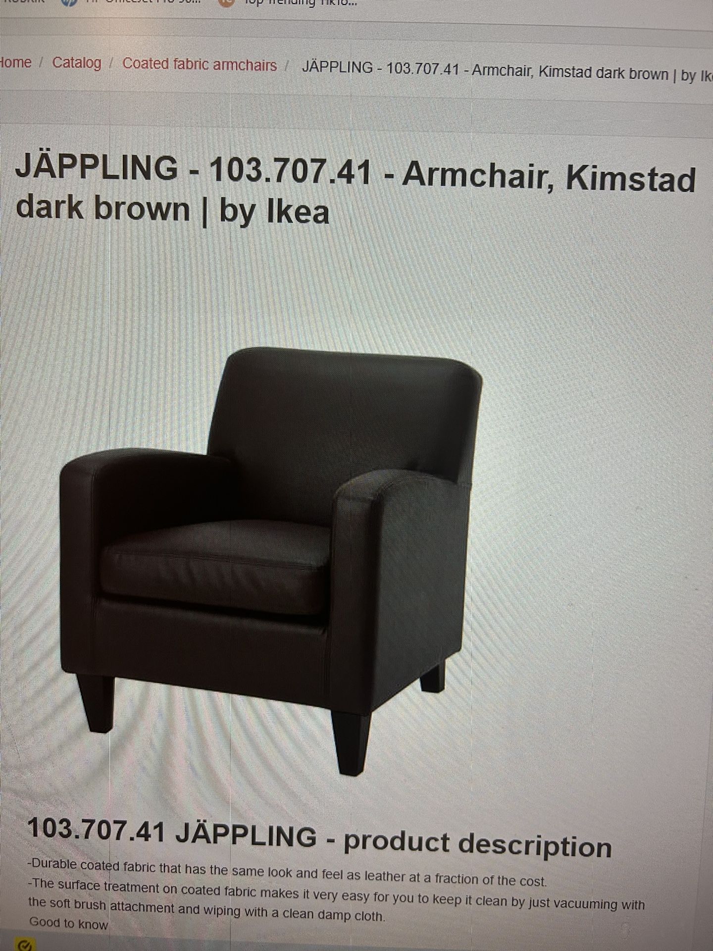 Ikea faux leather chair (Jappling) FREE