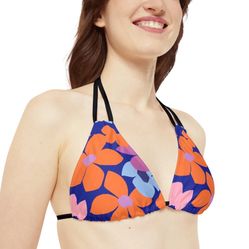Flower Print Bikini Top