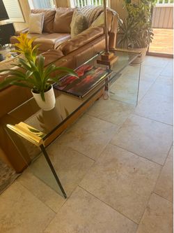 Glass & Brass Console Table $300 obo