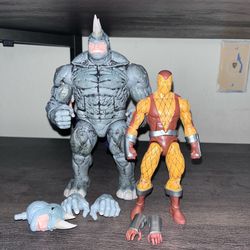Marvel Legends Retro Rhino and Shocker Spider-Man figures