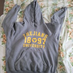 Vintage Chinese Collage/university Grey Hoodie L/XL