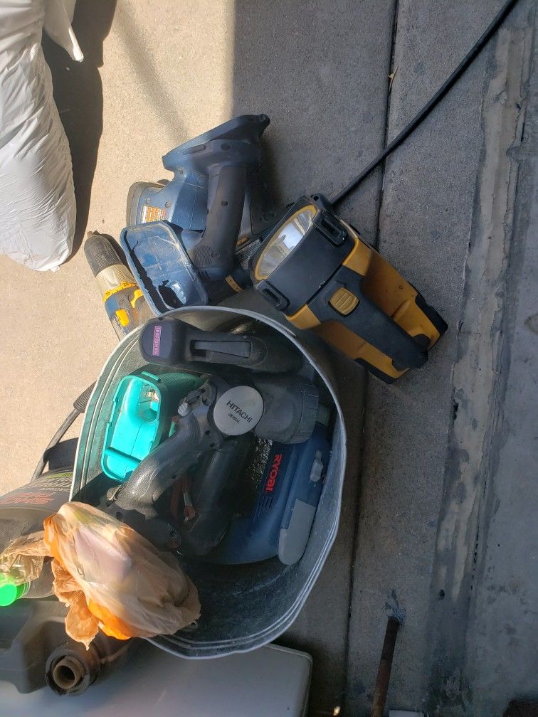 Bucket Of Cordless Tools