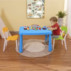 Domi Kids Table and Chair Set, 3 Pieces Enlarged Plastic Toddler Desk and Chairs - New In Box