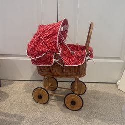 Wicker Doll Stroller 