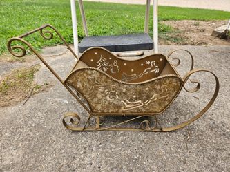 Wrought Iron Metal Christmas Sled