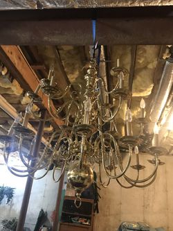 Large Brass Color Chandelier , 21 Lights $450