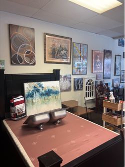 Bed frame/Paintings
