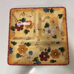 The Oneida “Sunset Bouquet” Pattern Divided Dish-DISCONTINUED 