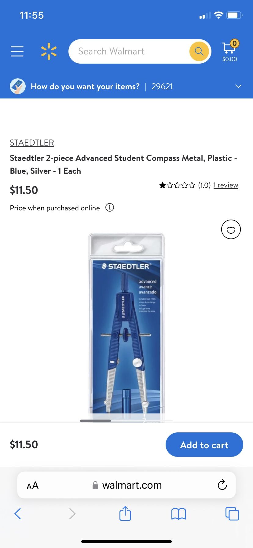 Staedtler Advanced Student Compass Metal, Plastic Blue, Silver School/Geometry