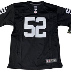 Boys Large Youth Las Vegas Raiders Khalil Mack #52 Black Jersey NWT