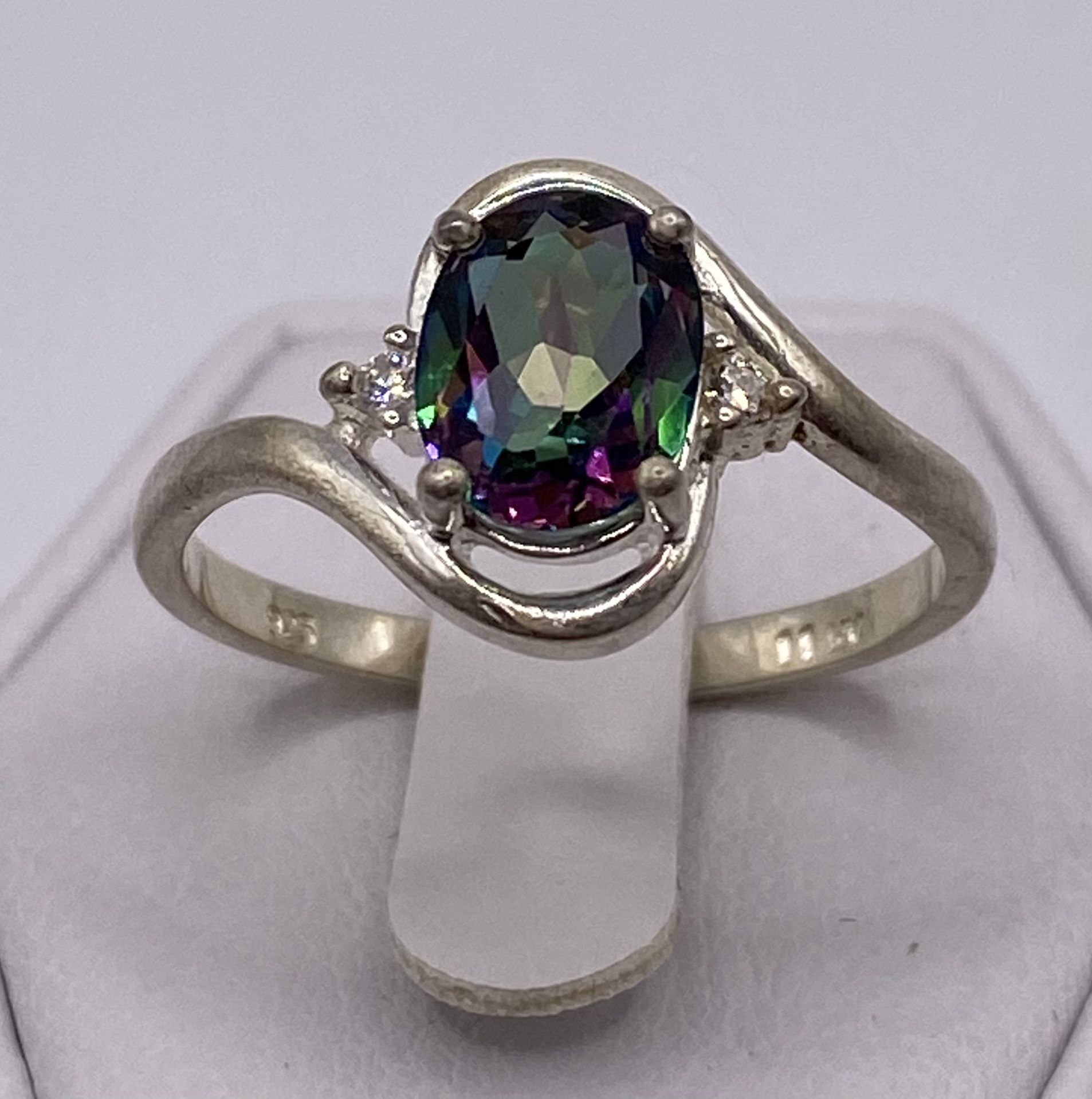 Aurora Borealis Mystic Topaz 925 Ring 
