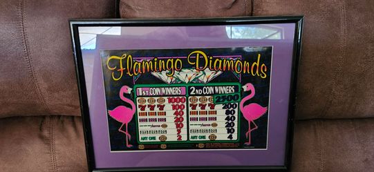 Framed Flamingo Diamonds Art