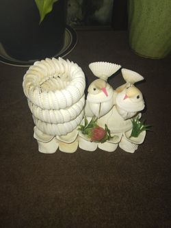 Made Of Sea Shells Birds Planter