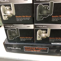 Speaker wall mount and universal projector ceiling mount
