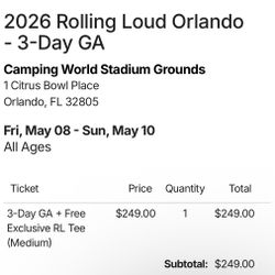 Rolling Loud Ticket 